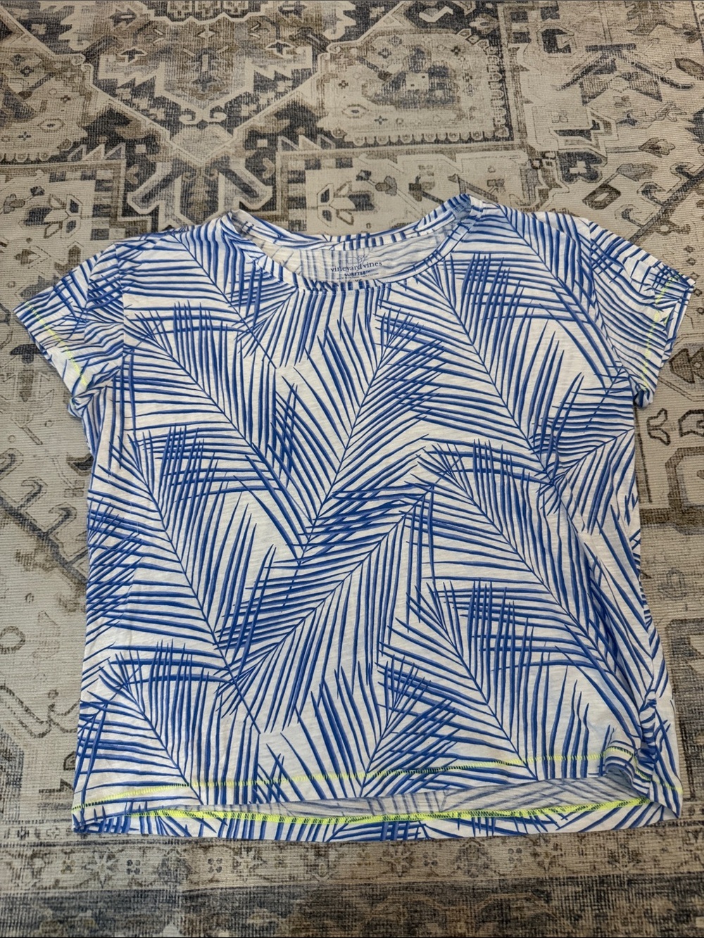 Vineyard Vines Surftee XS with Blue Palm Print